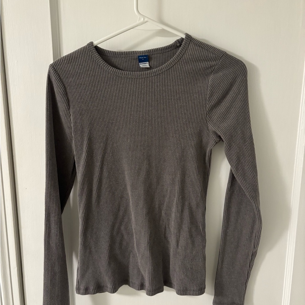Old Navy Ribbed Long Sleeve Top - Brown